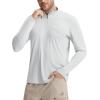 image:imagebaleaf Mens Long Sleeve Sun Shirts with Pocket 14 Zip Hiking Running Quick Dry Lightweight Rash Guard UV Outdoor ShirtLight Gray
