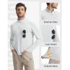 image:imagebaleaf Mens Long Sleeve Sun Shirts with Pocket 14 Zip Hiking Running Quick Dry Lightweight Rash Guard UV Outdoor ShirtLight Gray