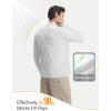 image:imagebaleaf Mens Long Sleeve Sun Shirts with Pocket 14 Zip Hiking Running Quick Dry Lightweight Rash Guard UV Outdoor ShirtLight Gray
