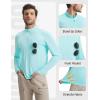 image:imagebaleaf Mens Long Sleeve Sun Shirts with Pocket 14 Zip Hiking Running Quick Dry Lightweight Rash Guard UV Outdoor ShirtLight Green