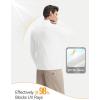 image:imagebaleaf Mens Long Sleeve Sun Shirts with Pocket 14 Zip Hiking Running Quick Dry Lightweight Rash Guard UV Outdoor ShirtWhite