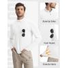 image:imagebaleaf Mens Long Sleeve Sun Shirts with Pocket 14 Zip Hiking Running Quick Dry Lightweight Rash Guard UV Outdoor ShirtWhite