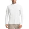 image:imagebaleaf Mens Long Sleeve Sun Shirts with Pocket 14 Zip Hiking Running Quick Dry Lightweight Rash Guard UV Outdoor ShirtWhite
