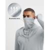 image:imagebaleaf Mens Sun Hoodies UPF 50 Separate Hood with Face Mask Long Sleeve Fishing Shirts UV Protection Rash GuardLight Gray