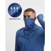 image:imagebaleaf Mens Sun Hoodies UPF 50 Separate Hood with Face Mask Long Sleeve Fishing Shirts UV Protection Rash GuardNavy Blue