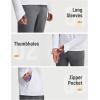 image:imagebaleaf Mens Sun Hoodies UPF 50 Separate Hood with Face Mask Long Sleeve Fishing Shirts UV Protection Rash GuardWhite