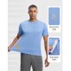 image:imagebaleaf Mens Sun Protection Shirts Short Sleeve TShirts Swim Rash Guard Hiking Running SPF UPF 50 UV LightweightHeather Blue