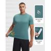 image:imagebaleaf Mens Sun Protection Shirts Short Sleeve TShirts Swim Rash Guard Hiking Running SPF UPF 50 UV LightweightHeather Dark Green