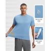 image:imagebaleaf Mens Sun Protection Shirts Short Sleeve TShirts Swim Rash Guard Hiking Running SPF UPF 50 UV LightweightHeather Light Blue