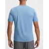 image:imagebaleaf Mens Sun Protection Shirts Short Sleeve TShirts Swim Rash Guard Hiking Running SPF UPF 50 UV LightweightHeather Light Blue