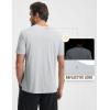 image:imagebaleaf Mens Sun Shirts with Pocket Short Sleeve T Shirts UPF 50 UV SPF Lightweight Quick Dry Hiking Fishing Rash GuardLight Gray