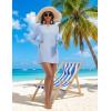 image:imagebaleaf Rash Guard for Women Long Sleeve Swim Shirt UPF 50 Swimsuits Top for Women with Kangaroo PocketLight Blue