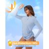 image:imagebaleaf Rash Guard for Women Long Sleeve Swim Shirt UPF 50 Swimsuits Top for Women with Kangaroo PocketLight Blue