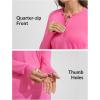 image:imagebaleaf Rash Guard for Women Long Sleeve Swim Shirt UPF 50 Swimsuits Top for Women with Kangaroo PocketPink