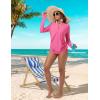 image:imagebaleaf Rash Guard for Women Long Sleeve Swim Shirt UPF 50 Swimsuits Top for Women with Kangaroo PocketPink
