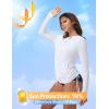 image:imagebaleaf Rash Guard for Women Long Sleeve Swim Shirt UPF 50 Swimsuits Top for Women with Kangaroo PocketWhite