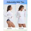 image:imagebaleaf Rash Guard for Women Long Sleeve Swim Shirt UPF 50 Swimsuits Top for Women with Kangaroo PocketWhite