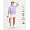 image:imagebaleaf Womens Golf Shirts Half Sleeve Elbow Length Sleeves Polo Tops Workout Athletic Collared Quarter Zip V Neck UPFLight Purple