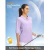 image:imagebaleaf Womens Golf Shirts Half Sleeve Elbow Length Sleeves Polo Tops Workout Athletic Collared Quarter Zip V Neck UPFLight Purple
