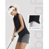 image:imagebaleaf Womens Golf Shirts Sleeveless Pockets Tennis Tops Workout Athletic Polo V Neck Collared UPFBlack
