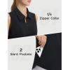 image:imagebaleaf Womens Golf Shirts Sleeveless Pockets Tennis Tops Workout Athletic Polo V Neck Collared UPFBlack