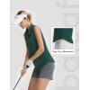 image:imagebaleaf Womens Golf Shirts Sleeveless Pockets Tennis Tops Workout Athletic Polo V Neck Collared UPFDark Green
