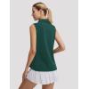 image:imagebaleaf Womens Golf Shirts Sleeveless Pockets Tennis Tops Workout Athletic Polo V Neck Collared UPFDark Green