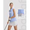 image:imagebaleaf Womens Golf Shirts Sleeveless Pockets Tennis Tops Workout Athletic Polo V Neck Collared UPFLight Blue