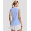 image:imagebaleaf Womens Golf Shirts Sleeveless Pockets Tennis Tops Workout Athletic Polo V Neck Collared UPFLight Blue