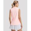 image:imagebaleaf Womens Golf Shirts Sleeveless Pockets Tennis Tops Workout Athletic Polo V Neck Collared UPFLight Pink