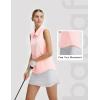 image:imagebaleaf Womens Golf Shirts Sleeveless Pockets Tennis Tops Workout Athletic Polo V Neck Collared UPFLight Pink