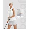 image:imagebaleaf Womens Golf Shirts Sleeveless Pockets Tennis Tops Workout Athletic Polo V Neck Collared UPFStar White