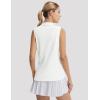 image:imagebaleaf Womens Golf Shirts Sleeveless Pockets Tennis Tops Workout Athletic Polo V Neck Collared UPFStar White