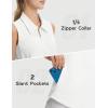 image:imagebaleaf Womens Golf Shirts Sleeveless Pockets Tennis Tops Workout Athletic Polo V Neck Collared UPFStar White