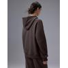 image:imagebaleaf Womens Loose Fleece lined Hooded SweatshirtDark Brown