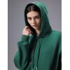 image:imagebaleaf Womens Loose Fleece lined Hooded SweatshirtDark Green