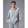 image:imagebaleaf Womens Loose Fleece lined Hooded SweatshirtHeather Light Gray