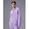 image:imagebaleaf Womens Loose Fleece lined Hooded SweatshirtLight Purple