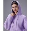 image:imagebaleaf Womens Loose Fleece lined Hooded SweatshirtLight Purple