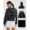 image:imagebaleaf Womens Sun Jackets Lightweight Packable Crop Shirts UPF 50 Long Sleeve Hoodie Water Resistant Zip Up Tops AthleticBlack