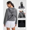 image:imagebaleaf Womens Sun Jackets Lightweight Packable Crop Shirts UPF 50 Long Sleeve Hoodie Water Resistant Zip Up Tops AthleticDark Gray