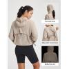 image:imagebaleaf Womens Sun Jackets Lightweight Packable Crop Shirts UPF 50 Long Sleeve Hoodie Water Resistant Zip Up Tops AthleticKhaki