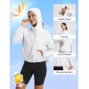 image:imagebaleaf Womens Sun Jackets Lightweight Packable Crop Shirts UPF 50 Long Sleeve Hoodie Water Resistant Zip Up Tops AthleticWhite