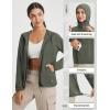 image:imagebaleaf Womens Sun Jackets No Insert Lightweight Hiking Hoodie UPF 50 Workout Mosquito Clothes Long Sleeve UV with 2 PocketsArmy Green