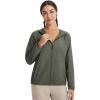 image:imagebaleaf Womens Sun Jackets No Insert Lightweight Hiking Hoodie UPF 50 Workout Mosquito Clothes Long Sleeve UV with 2 PocketsArmy Green