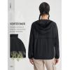image:imagebaleaf Womens Sun Jackets No Insert Lightweight Hiking Hoodie UPF 50 Workout Mosquito Clothes Long Sleeve UV with 2 PocketsBlack
