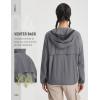 image:imagebaleaf Womens Sun Jackets No Insert Lightweight Hiking Hoodie UPF 50 Workout Mosquito Clothes Long Sleeve UV with 2 PocketsDark Gray