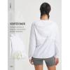 image:imagebaleaf Womens Sun Jackets No Insert Lightweight Hiking Hoodie UPF 50 Workout Mosquito Clothes Long Sleeve UV with 2 PocketsWhite