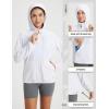 image:imagebaleaf Womens Sun Jackets No Insert Lightweight Hiking Hoodie UPF 50 Workout Mosquito Clothes Long Sleeve UV with 2 PocketsWhite