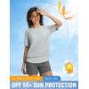 image:imagebaleaf Womens Sun Protection Shirts Short Sleeve UPF 50 Moisture Wicking Quick Dry Workout Tops for Hiking Running SummerLight Gray